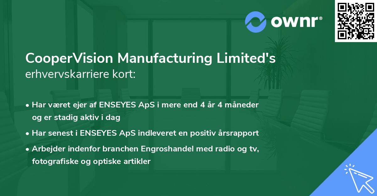 CooperVision Manufacturing Limited's erhvervskarriere kort