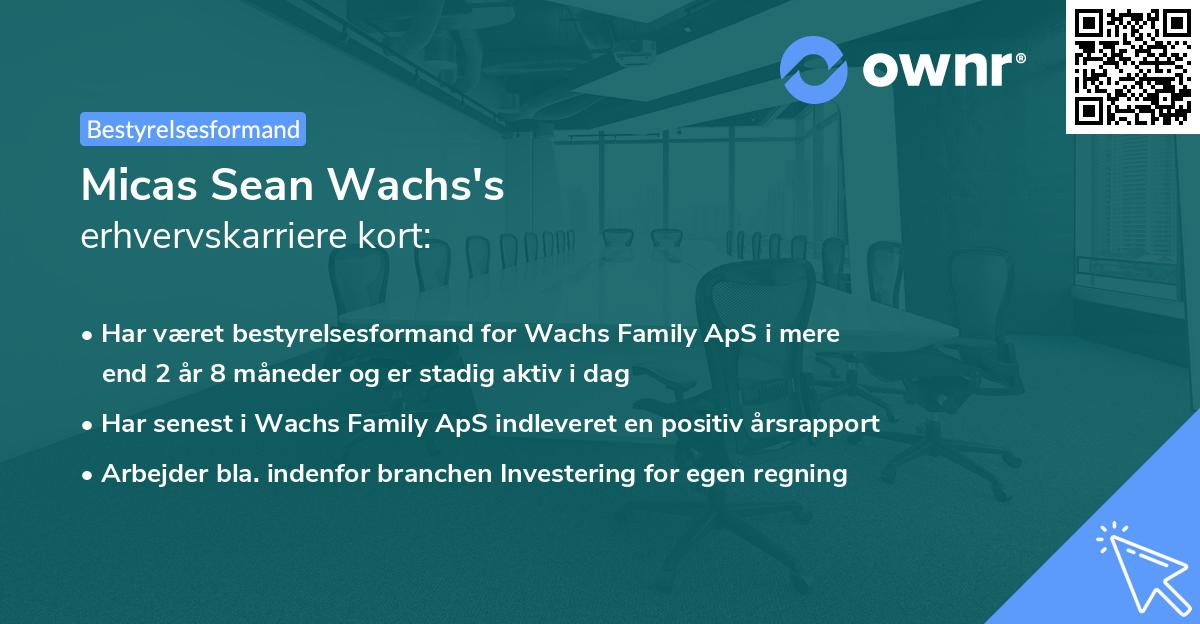 Micas Sean Wachs's erhvervskarriere kort