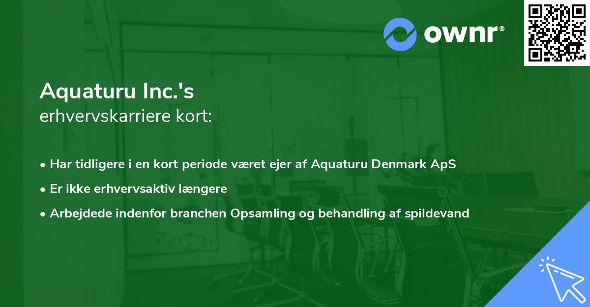 Aquaturu Inc.'s erhvervskarriere kort