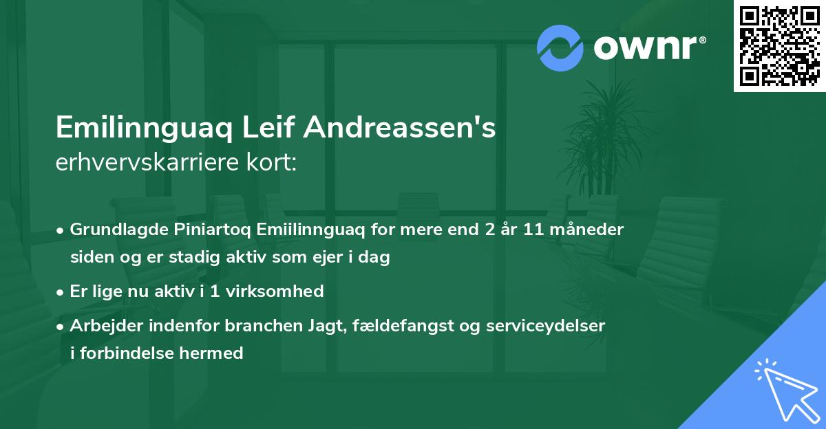 Emilinnguaq Leif Andreassen's erhvervskarriere kort