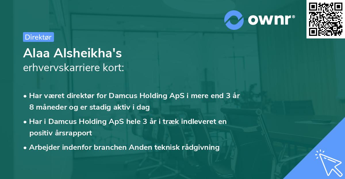 Alaa Alsheikha's erhvervskarriere kort