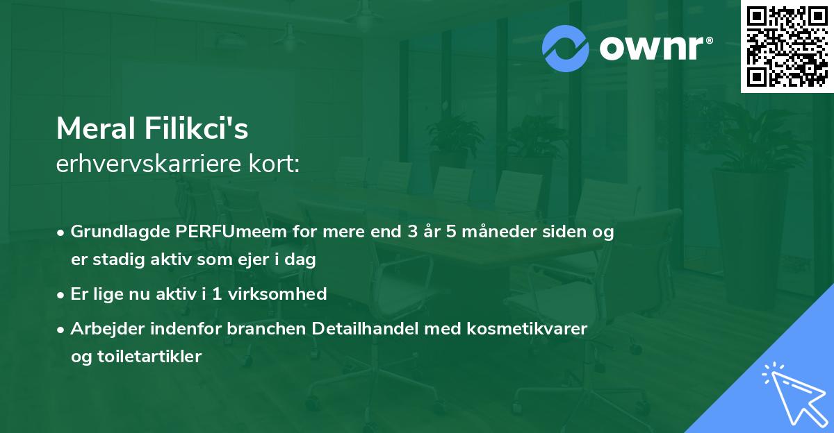 Meral Filikci's erhvervskarriere kort