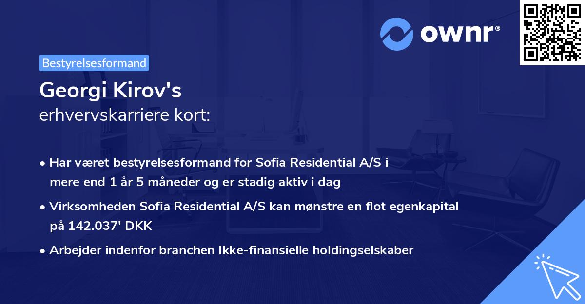 Georgi Kirov's erhvervskarriere kort