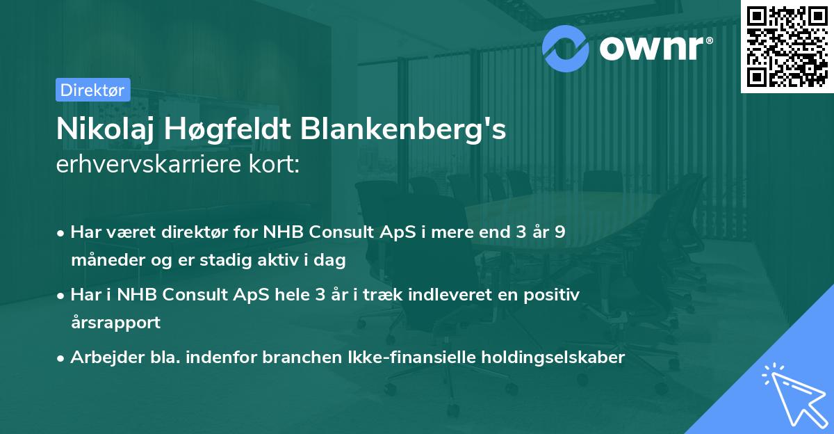 Nikolaj Høgfeldt Blankenberg's erhvervskarriere kort