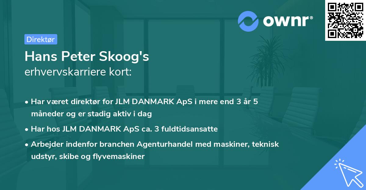 Hans Peter Skoog's erhvervskarriere kort