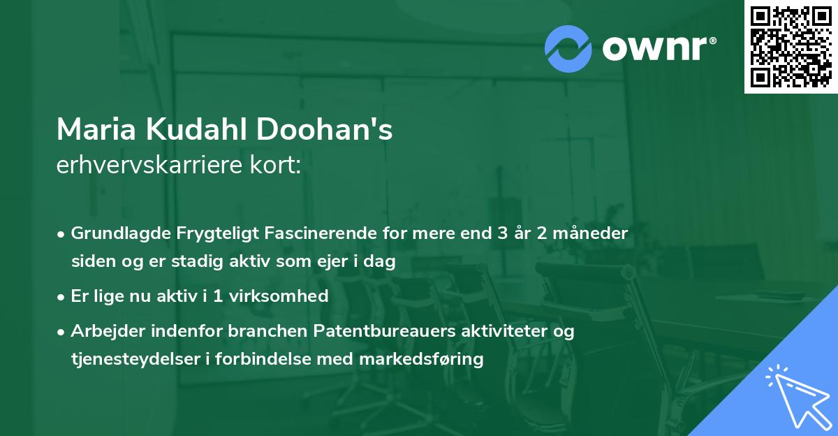 Maria Kudahl Doohan's erhvervskarriere kort
