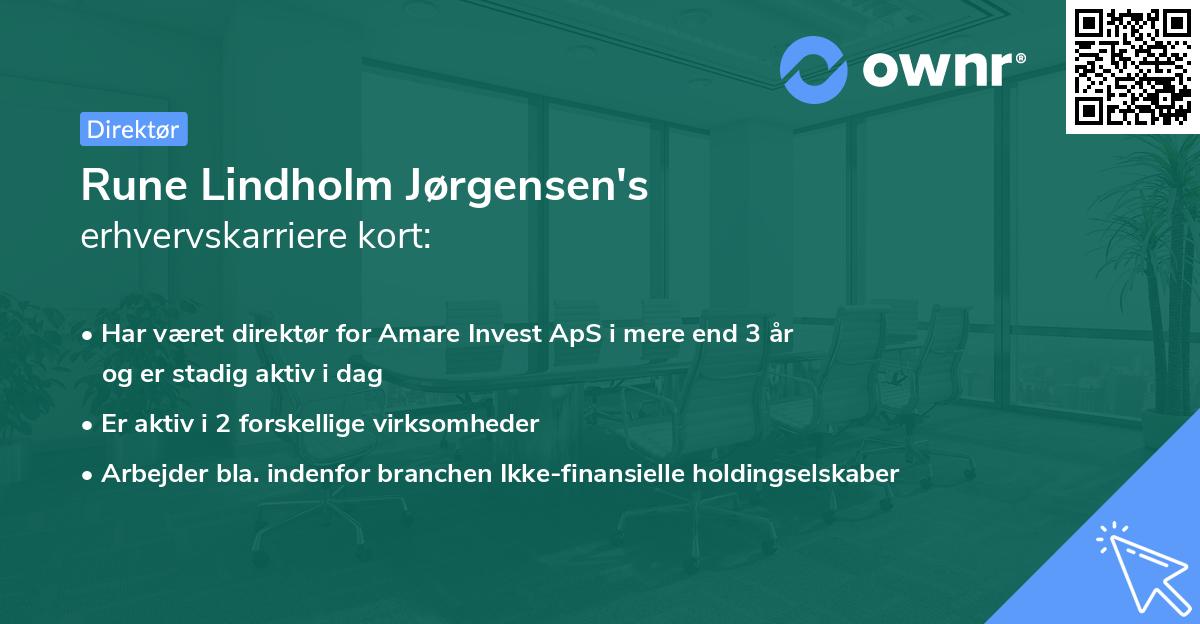 Rune Lindholm Jørgensen's erhvervskarriere kort