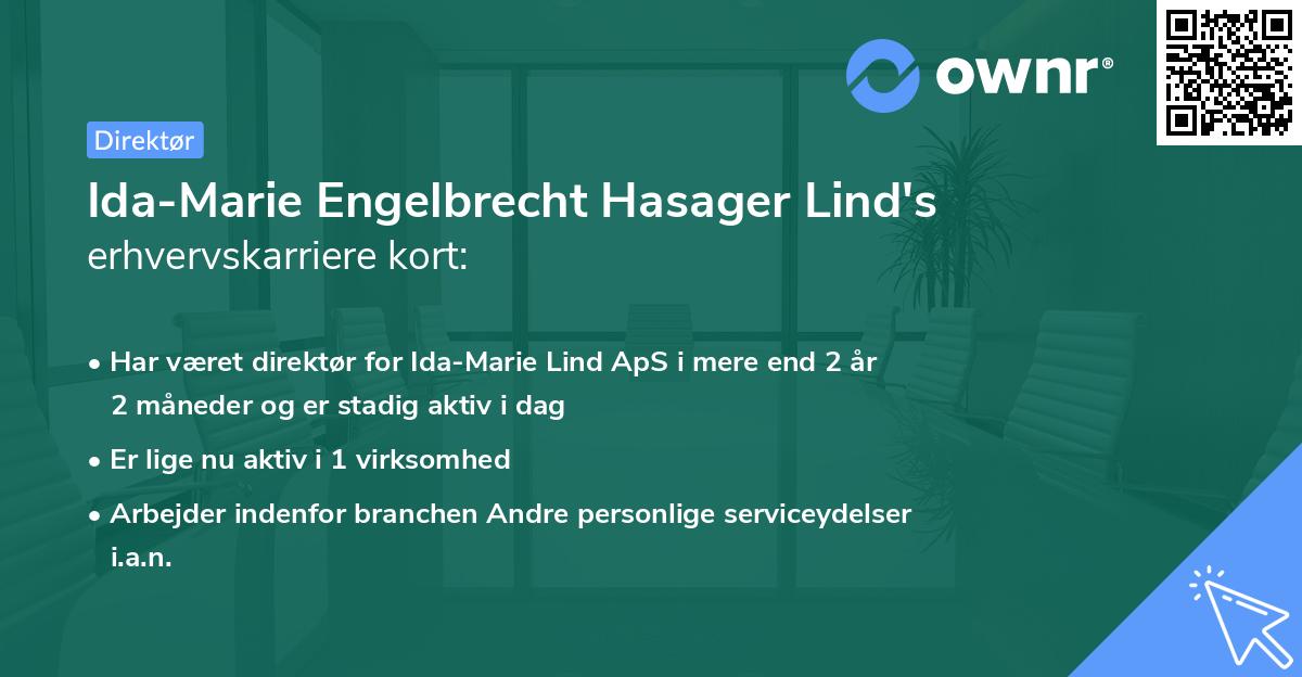 Ida-Marie Engelbrecht Hasager Lind's erhvervskarriere kort