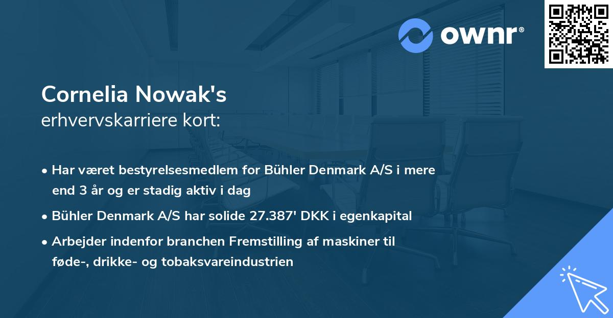 Cornelia Nowak's erhvervskarriere kort