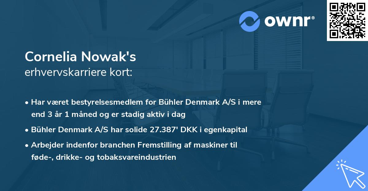 Cornelia Nowak's erhvervskarriere kort