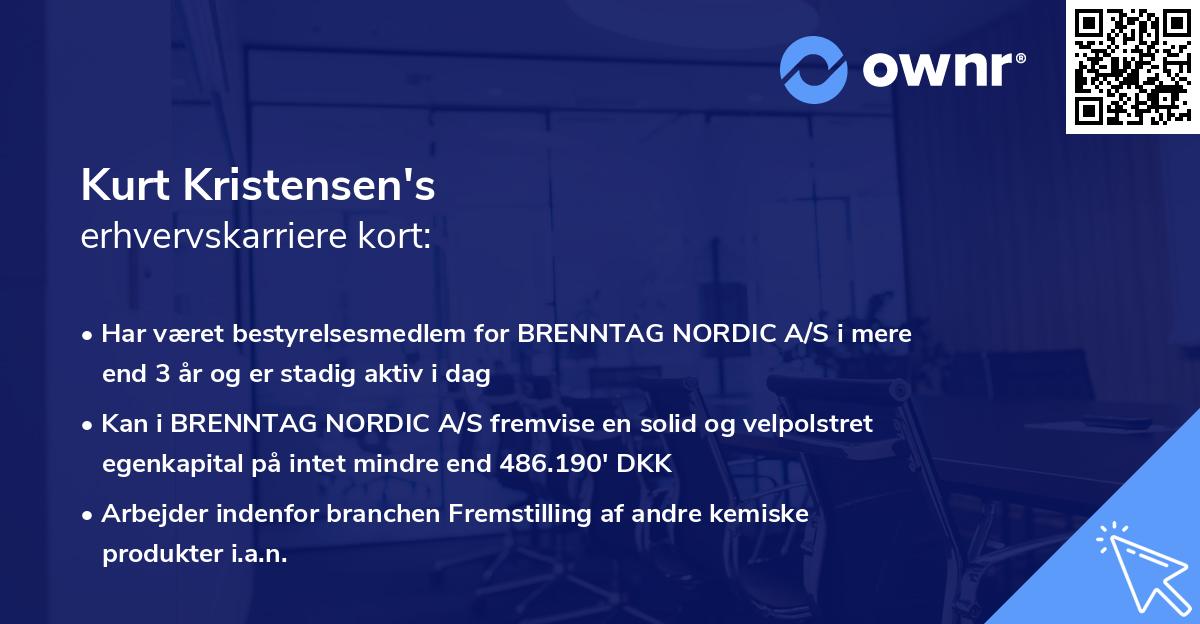 Kurt Kristensen's erhvervskarriere kort