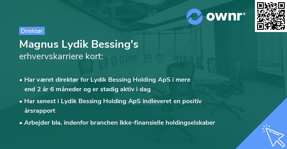 Magnus Lydik Bessing's erhvervskarriere kort