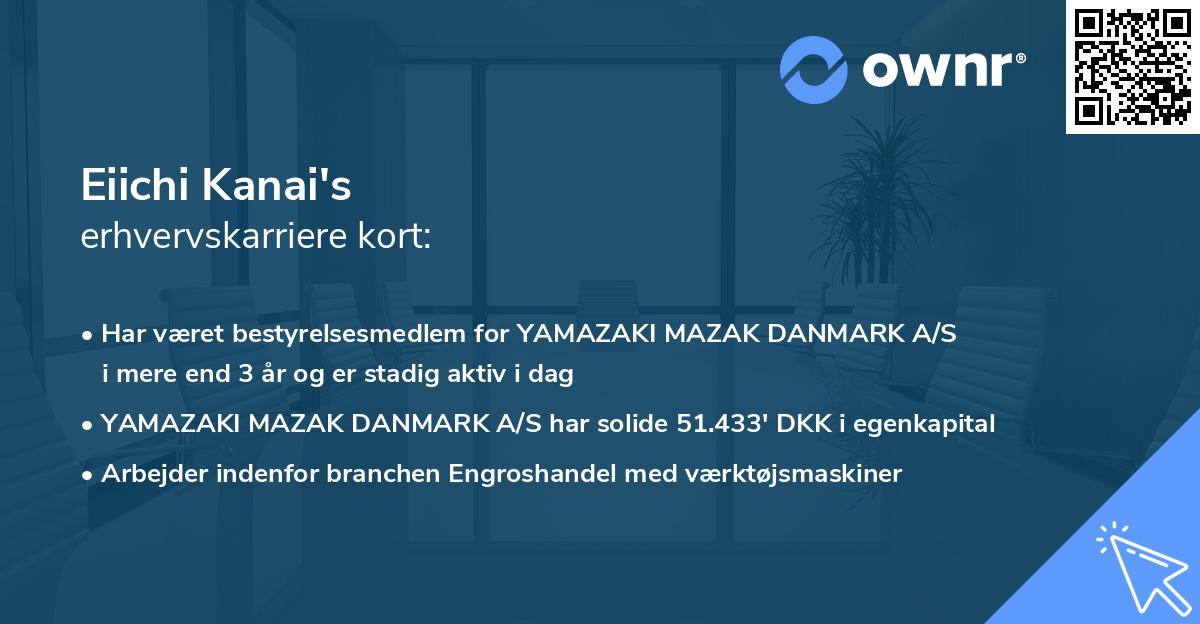 Eiichi Kanai's erhvervskarriere kort