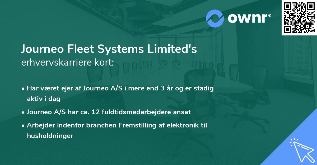 Journeo Fleet Systems Limited's erhvervskarriere kort