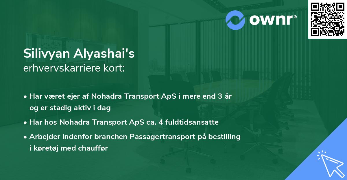 Silivyan Alyashai's erhvervskarriere kort