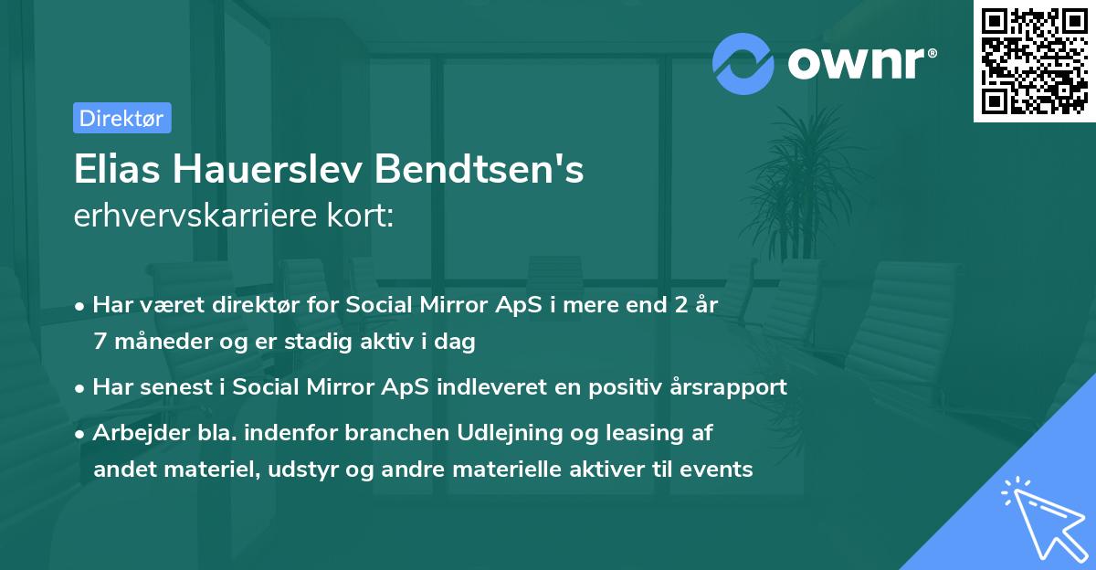 Elias Hauerslev Bendtsen's erhvervskarriere kort