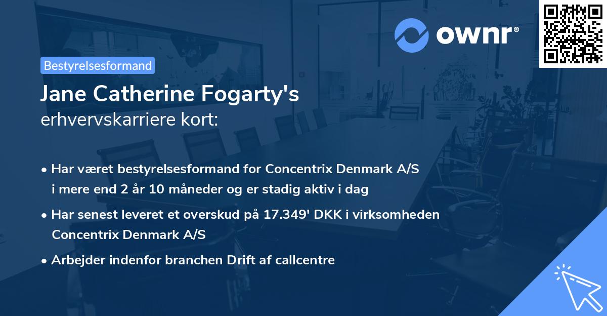 Jane Catherine Fogarty's erhvervskarriere kort