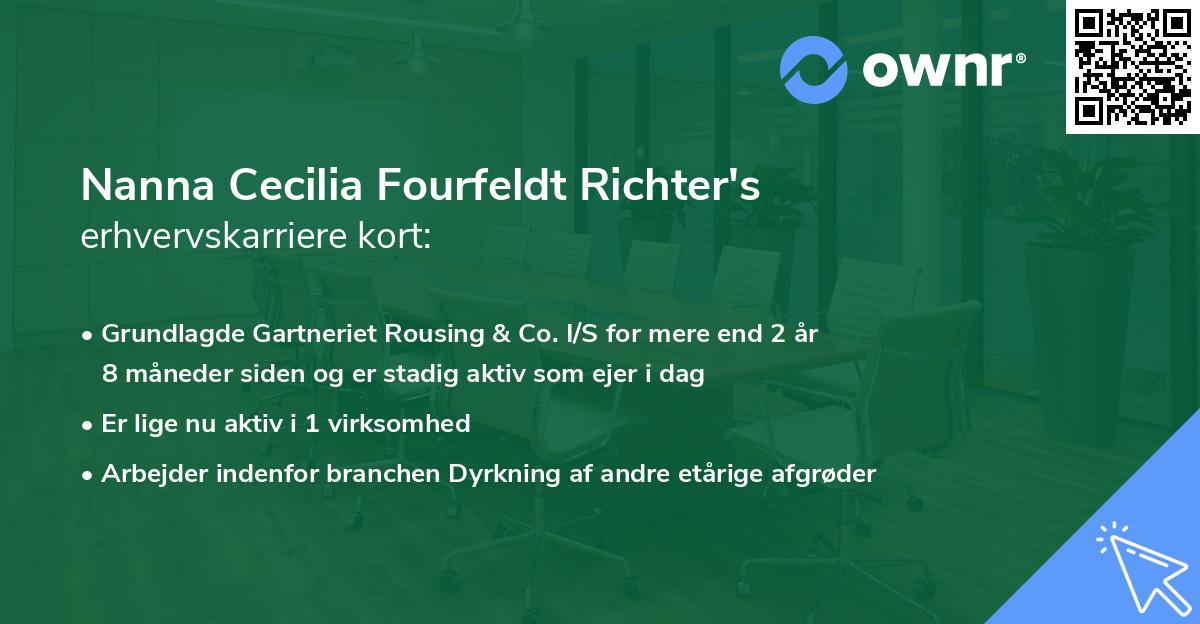 Nanna Cecilia Fourfeldt Richter's erhvervskarriere kort