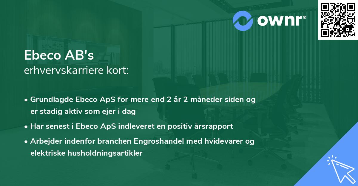 Ebeco AB's erhvervskarriere kort