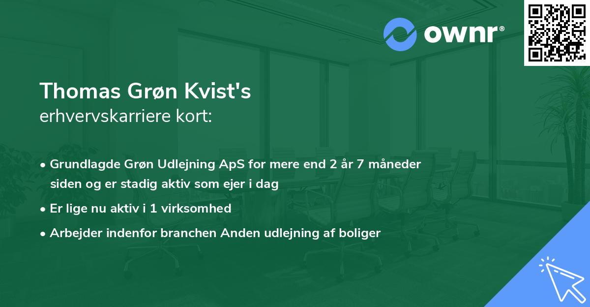 Thomas Grøn Kvist's erhvervskarriere kort