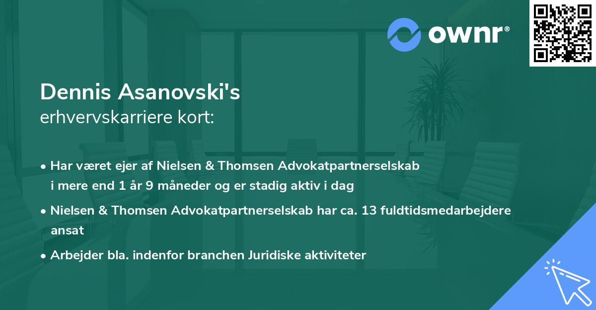 Dennis Asanovski's erhvervskarriere kort