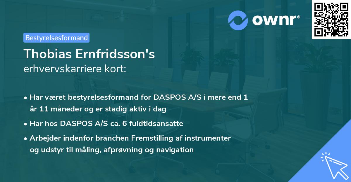 Thobias Ernfridsson's erhvervskarriere kort