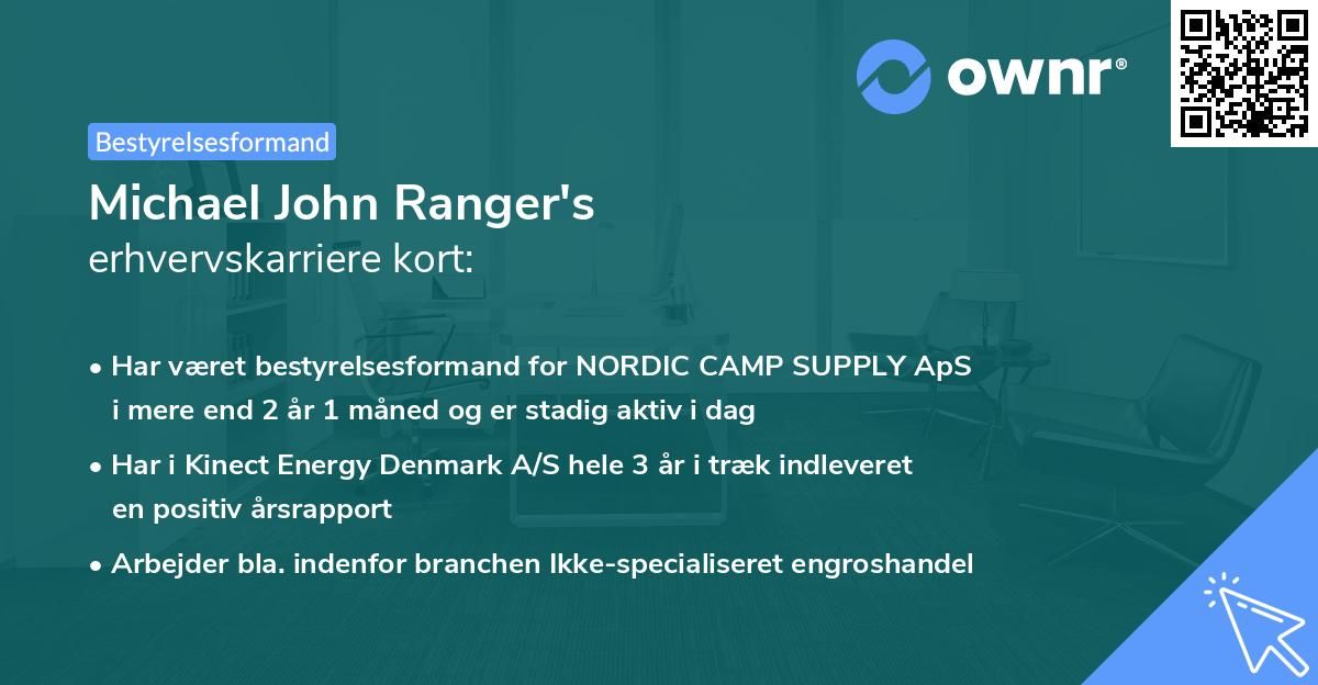 Michael John Ranger's erhvervskarriere kort