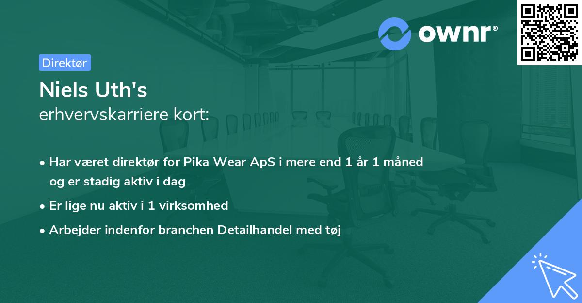 Niels Uth's erhvervskarriere kort
