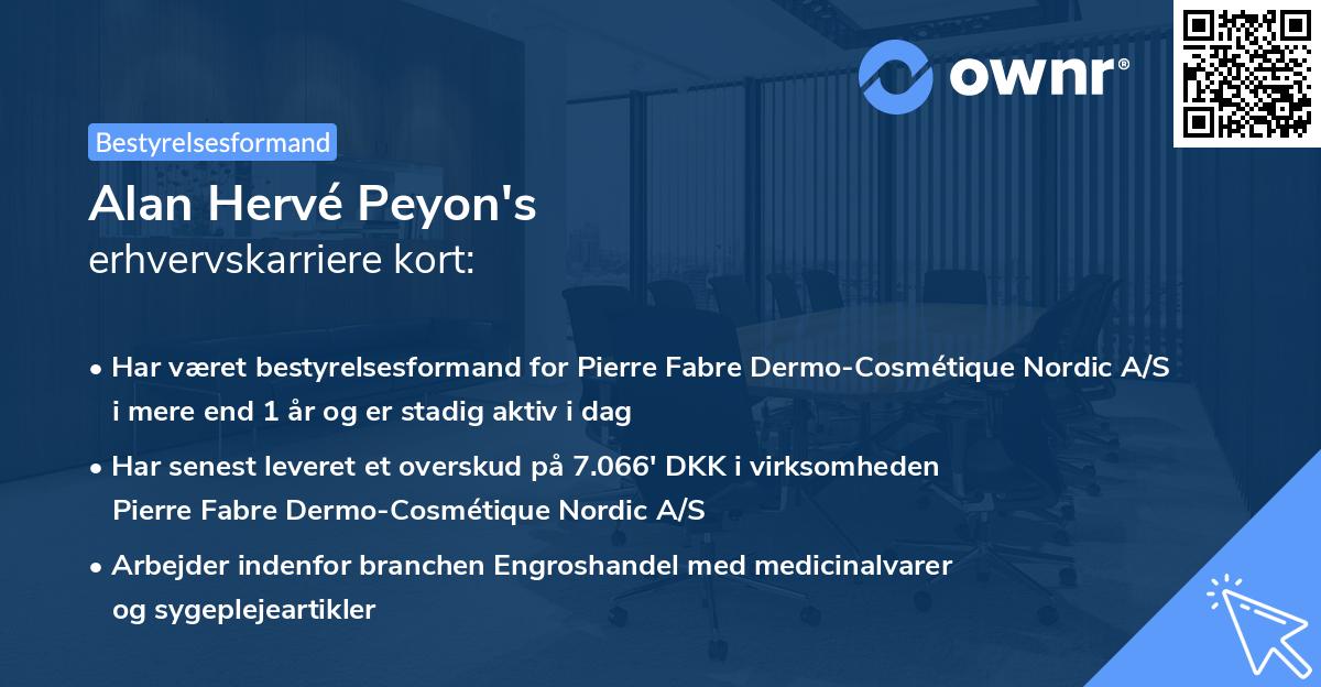 Alan Hervé Peyon's erhvervskarriere kort