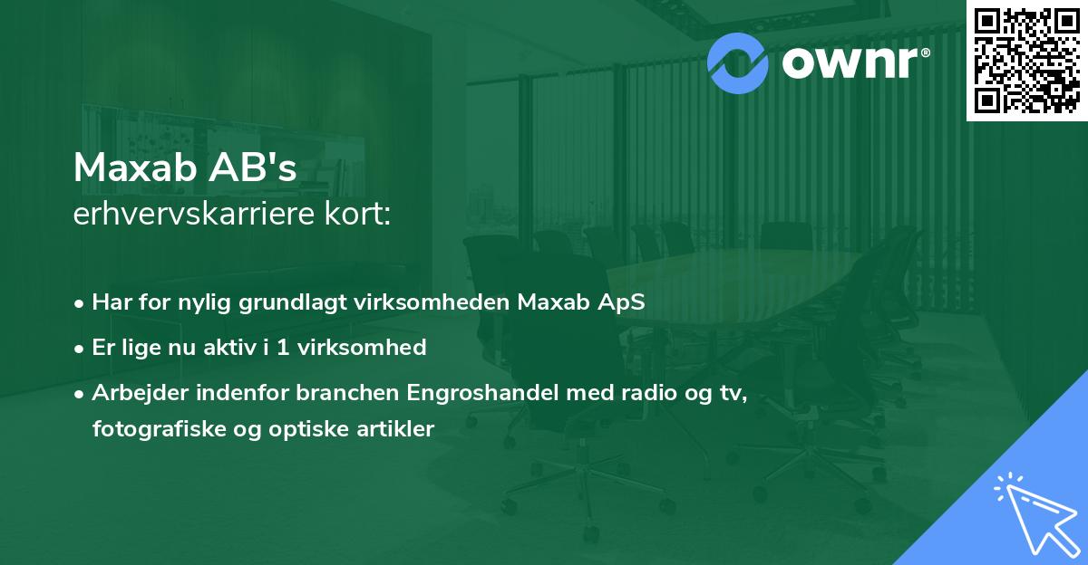 Maxab AB's erhvervskarriere kort