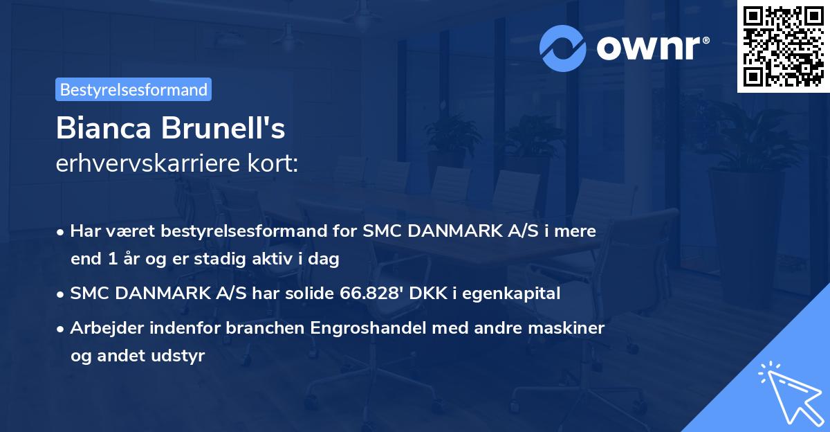 Bianca Brunell's erhvervskarriere kort