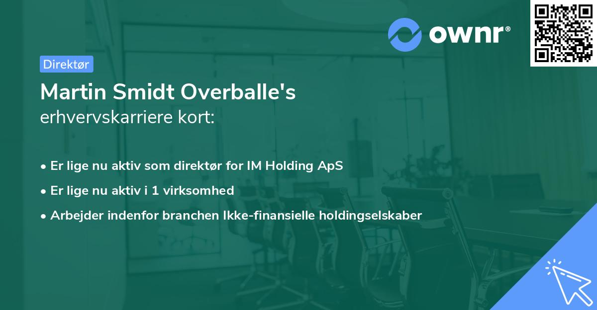 Martin Smidt Overballe's erhvervskarriere kort