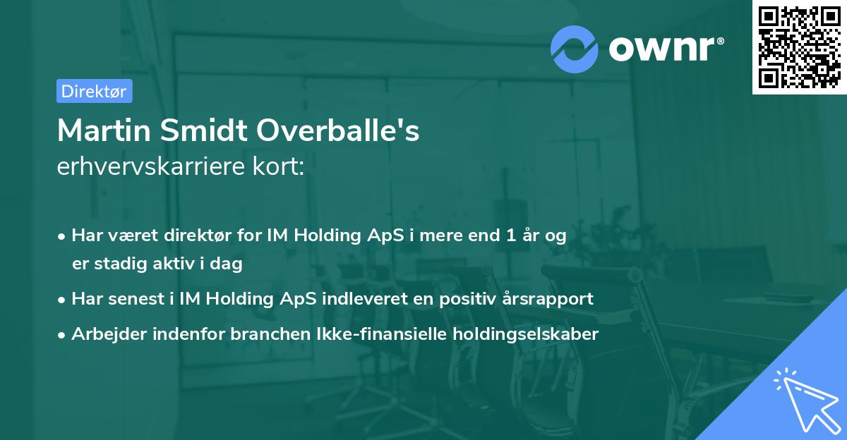 Martin Smidt Overballe's erhvervskarriere kort