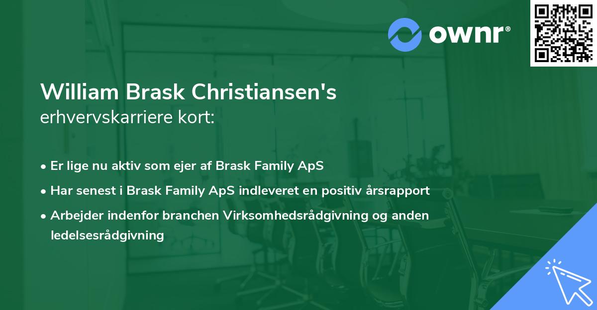 William Brask Christiansen's erhvervskarriere kort