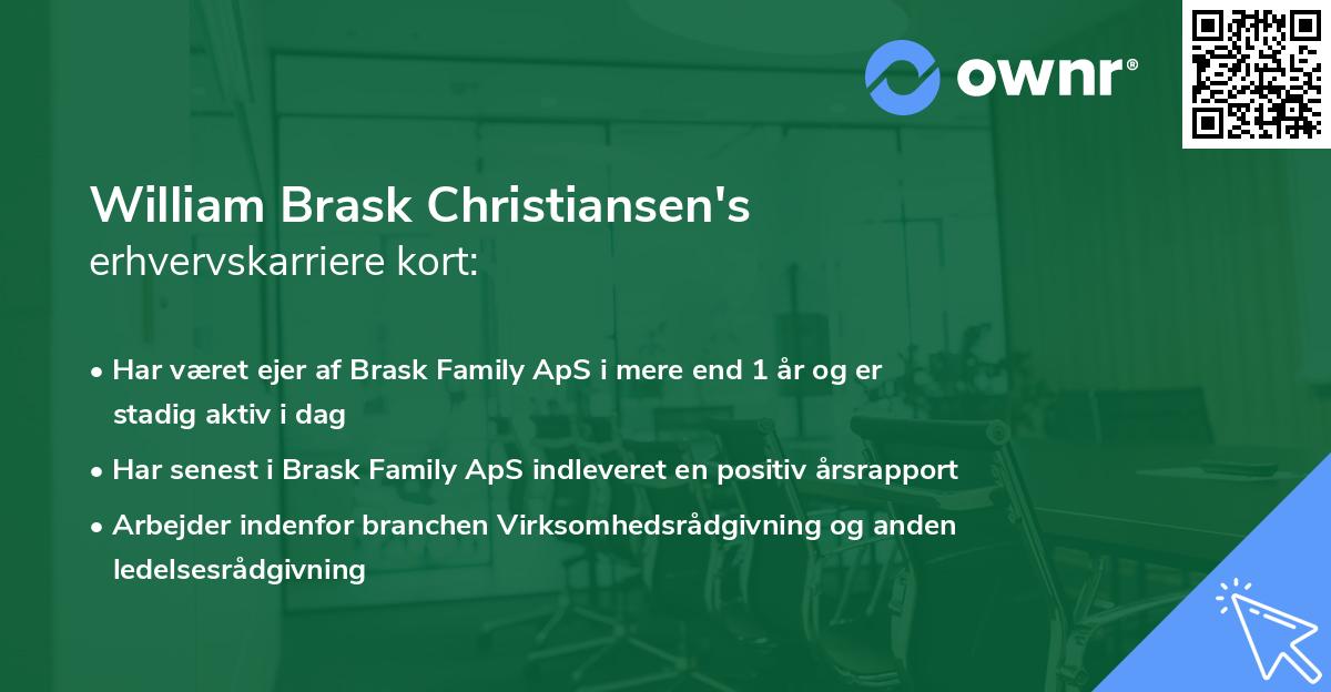 William Brask Christiansen's erhvervskarriere kort