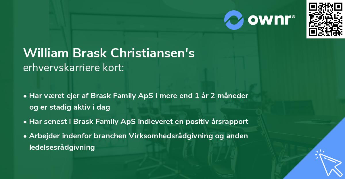 William Brask Christiansen's erhvervskarriere kort