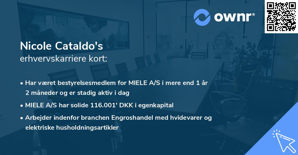 Nicole Cataldo's erhvervskarriere kort