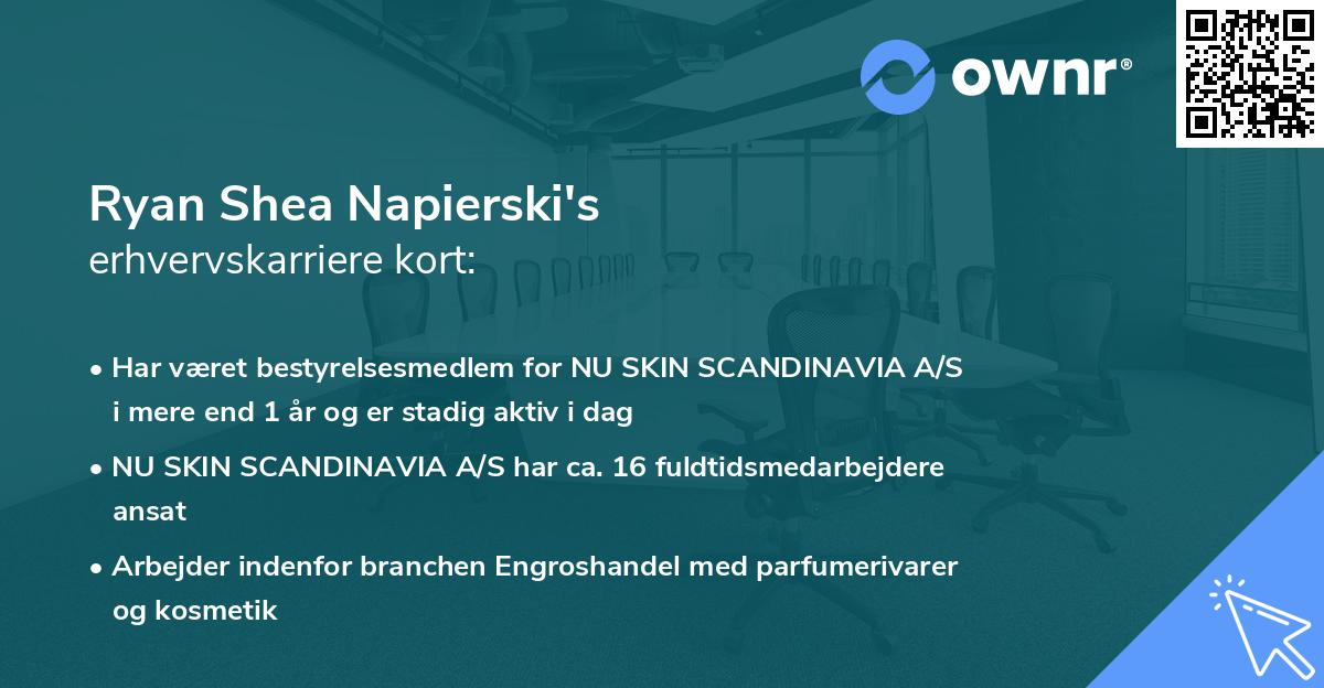 Ryan Shea Napierski's erhvervskarriere kort