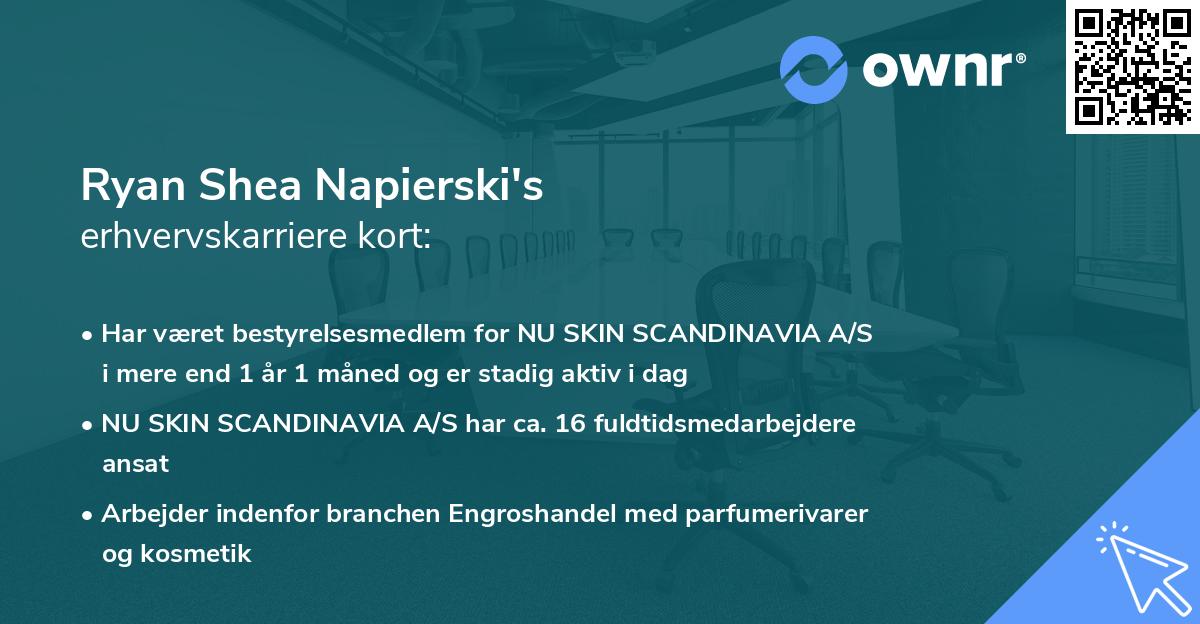 Ryan Shea Napierski's erhvervskarriere kort
