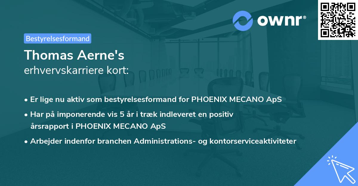 Thomas Aerne's erhvervskarriere kort