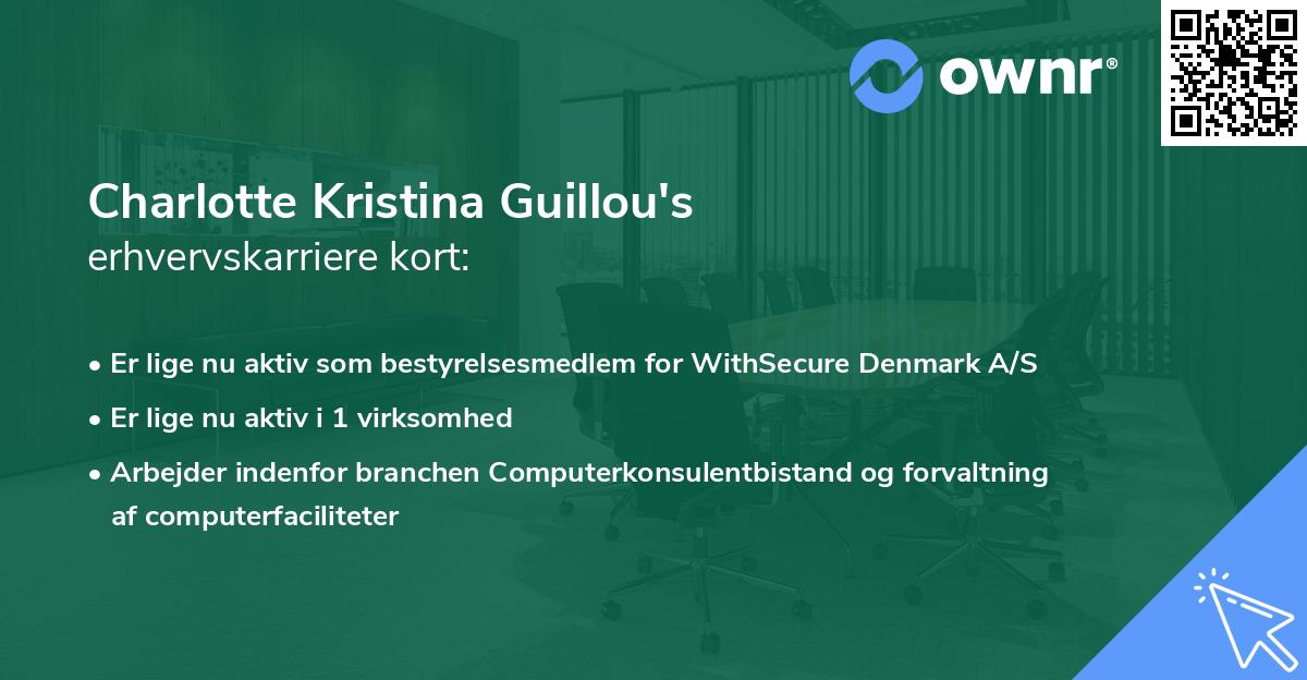 Charlotte Kristina Guillou's erhvervskarriere kort