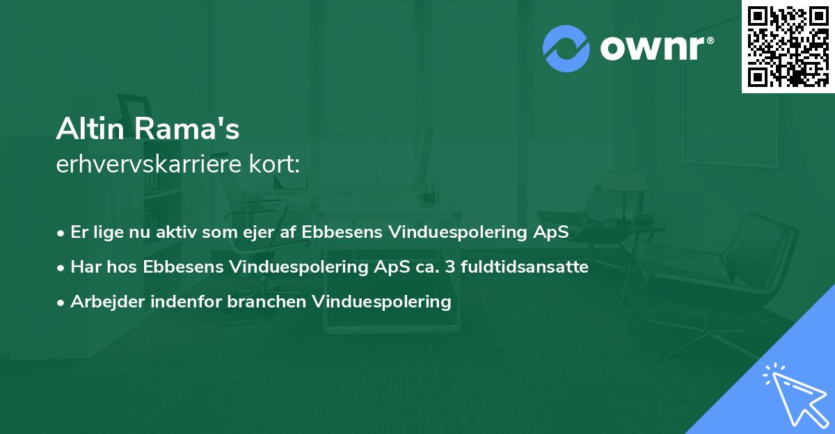 Altin Rama's erhvervskarriere kort