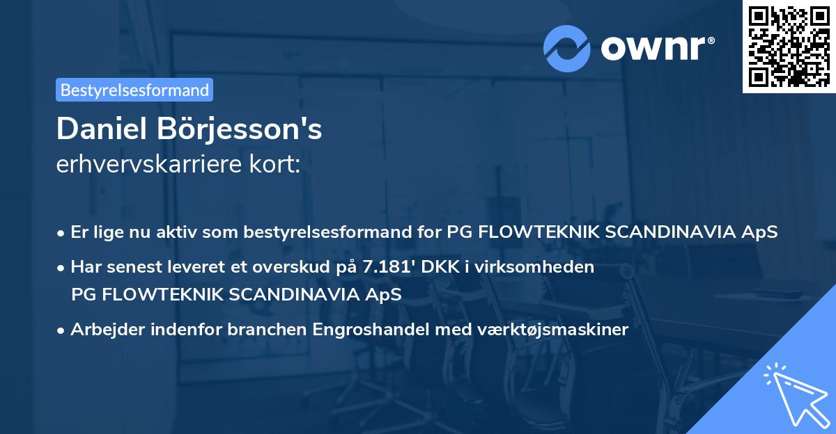 Daniel Börjesson's erhvervskarriere kort