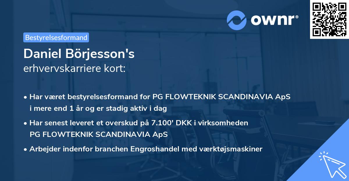Daniel Börjesson's erhvervskarriere kort