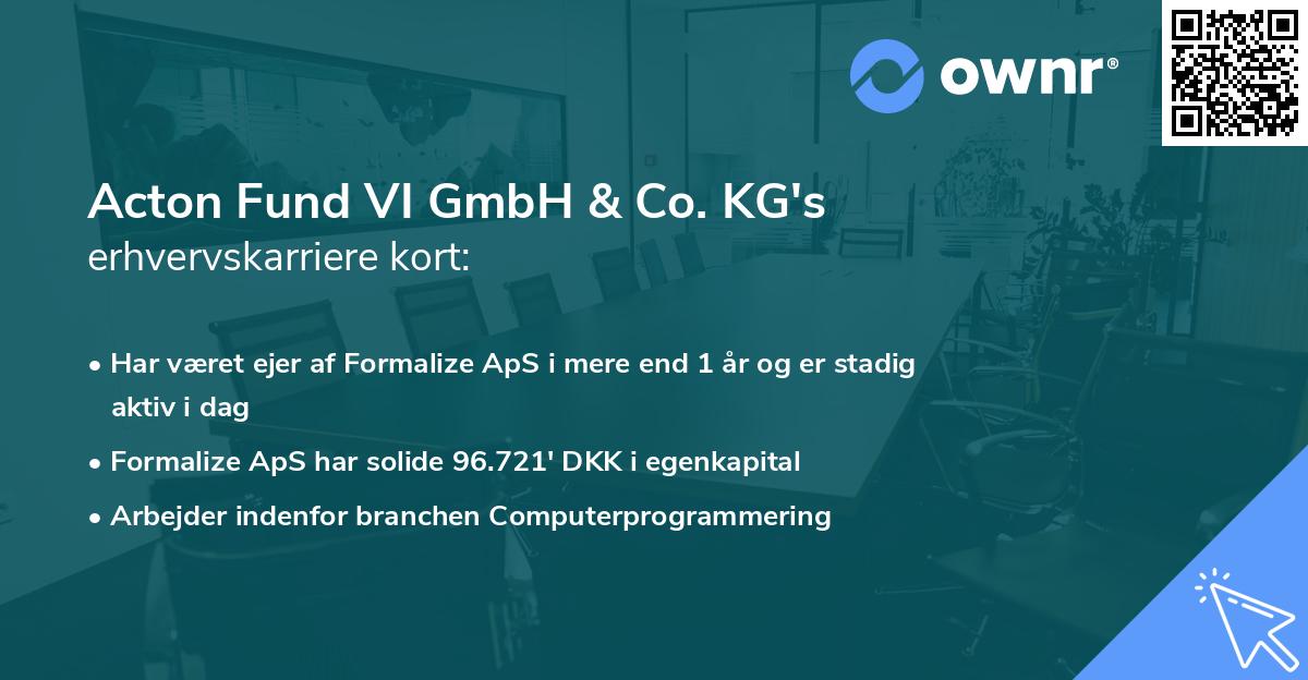 Acton Fund VI GmbH & Co. KG's erhvervskarriere kort