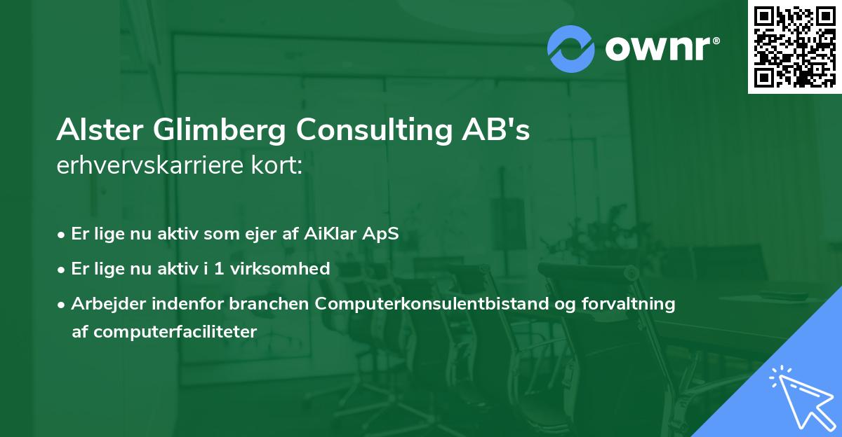 Alster Glimberg Consulting AB's erhvervskarriere kort
