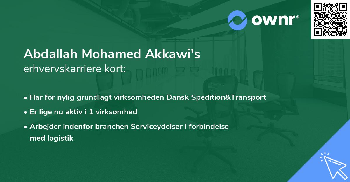 Abdallah Mohamed Akkawi's erhvervskarriere kort
