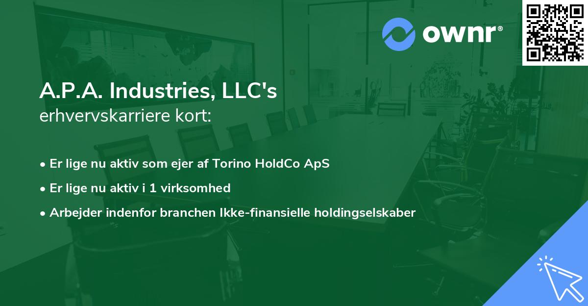 A.P.A. Industries, LLC's erhvervskarriere kort