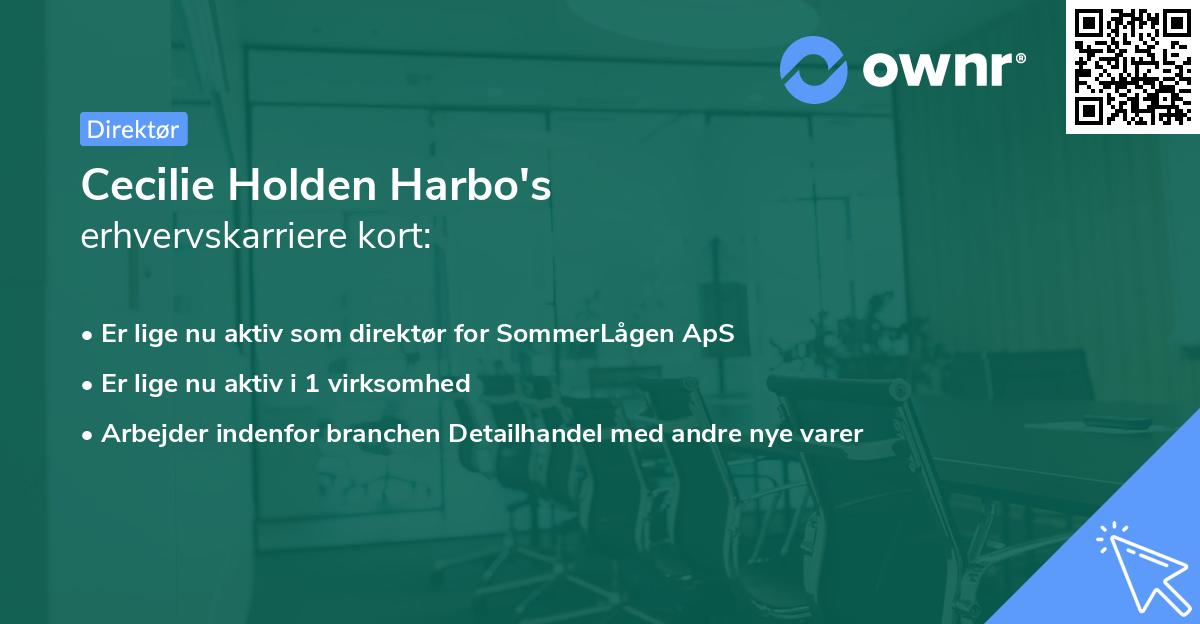 Cecilie Holden Harbo's erhvervskarriere kort