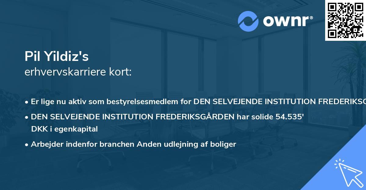 Pil Yildiz's erhvervskarriere kort